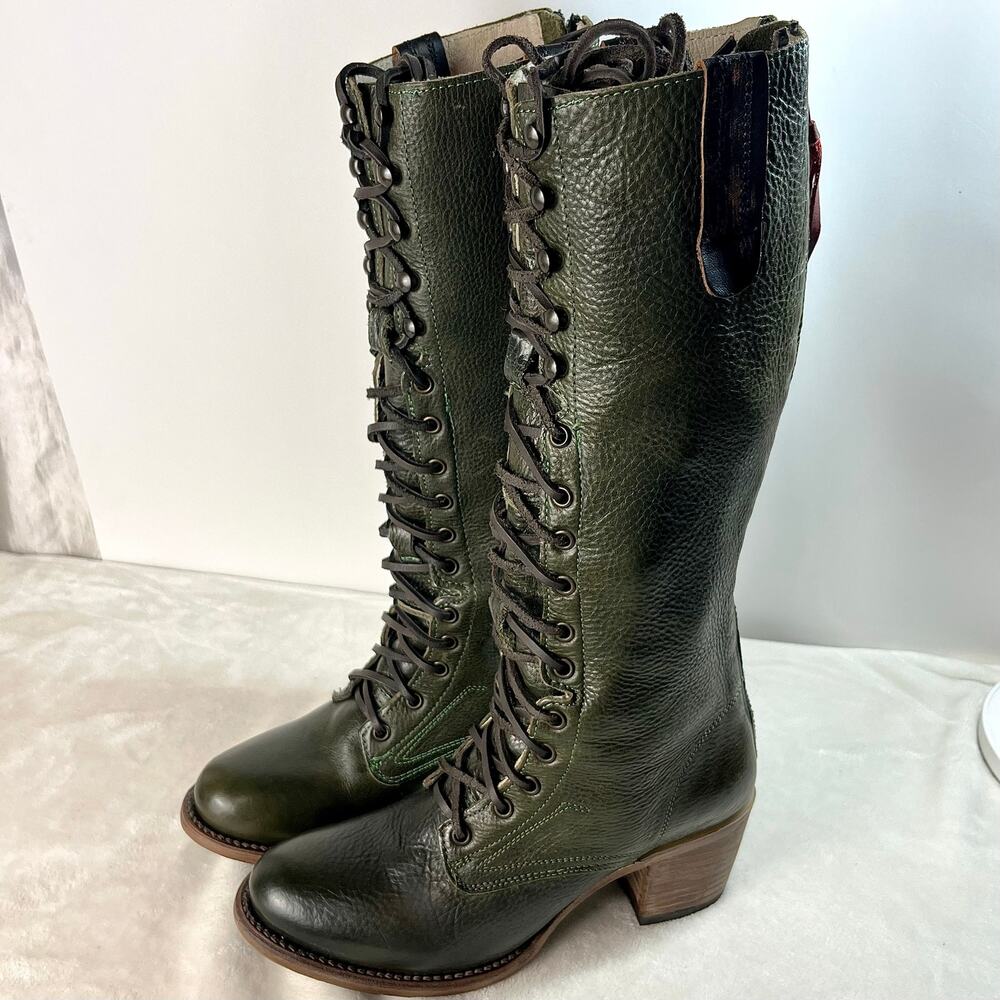 Freebird by Steven Grany Lace Up Boots in Olive